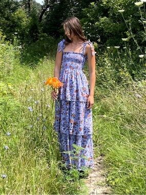 Hill House Home Purple Floral Elise Nap Dress Size Small